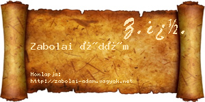 Zabolai Ádám névjegykártya